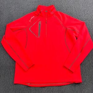Sunice Mens Q Zip Pullover Red Athletic Golf Jacket L Allendale SuperliteFX Pkts